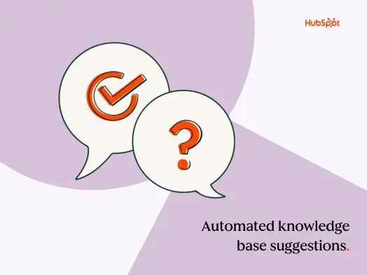 automated knowledge base suggestions represented by a question mark